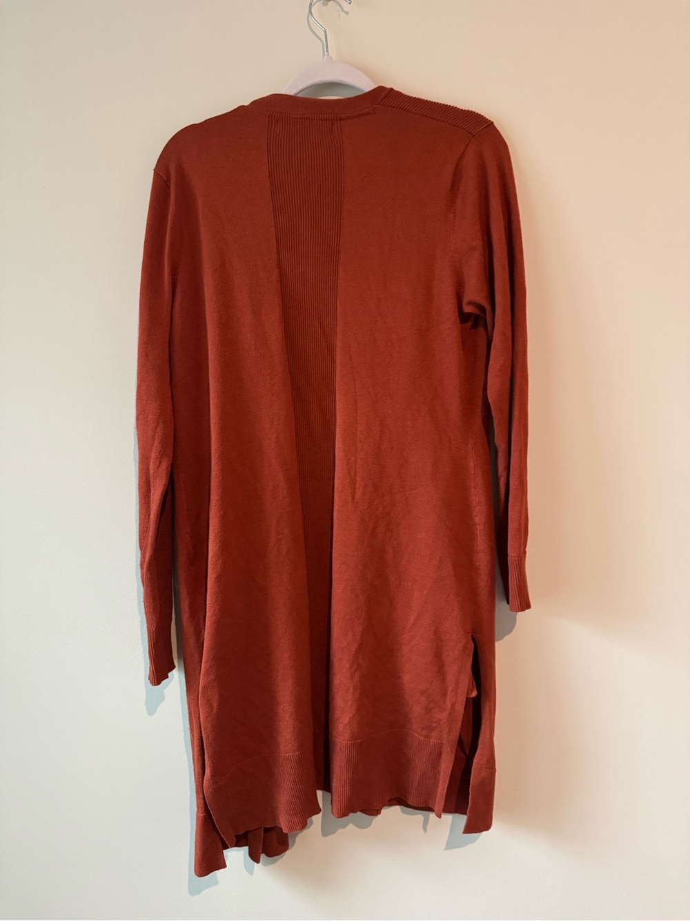 Women’s Rust Ribbed Open-Front Sweater Cardigan - Picture 2 of 4